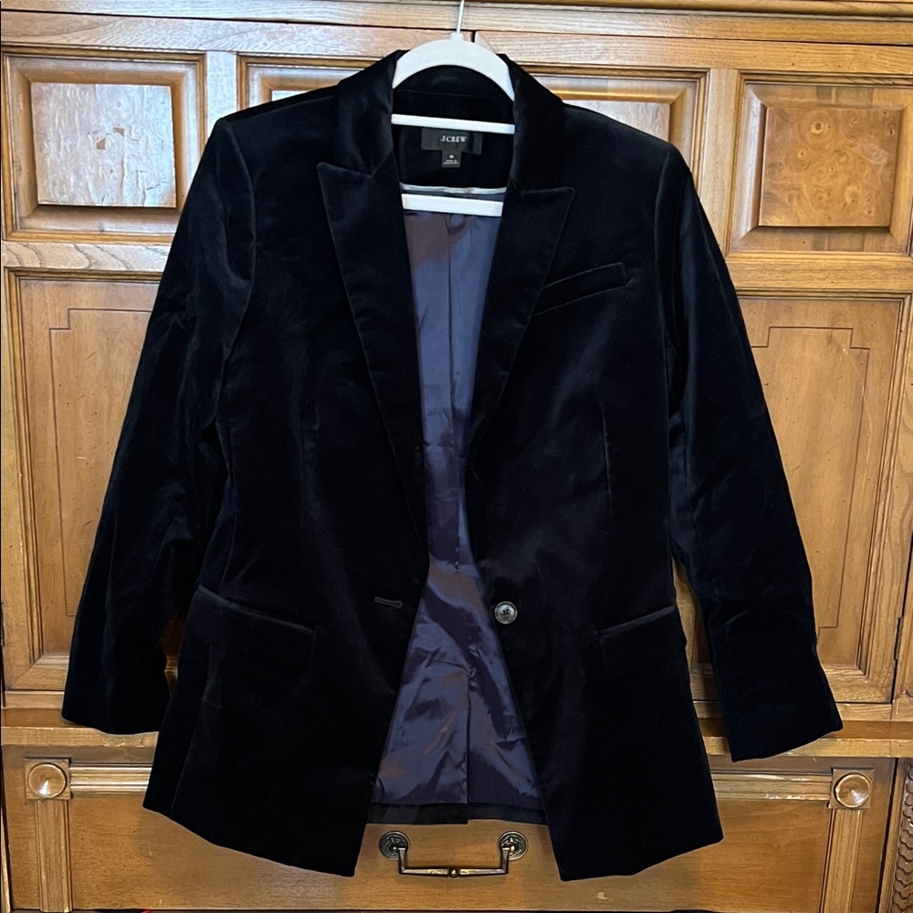 J Crew Black Velvet Blazer